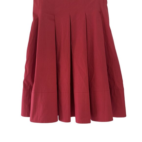 Jennifer Tattanelli Women's Red Pleated Zipper Sleeveless Knee Length Dress 40 - Picture 4 of 8